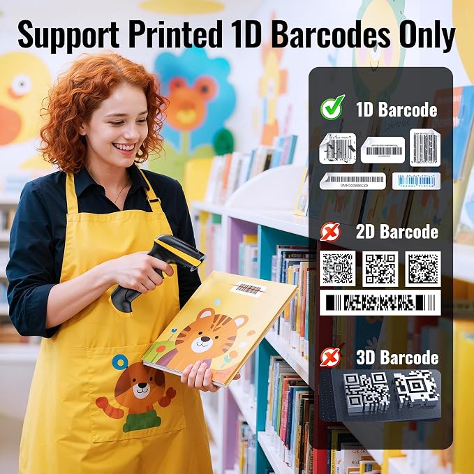 Tera Barcode Scanner with Battery Indicator: 1D Wireless, 5100 Yellow | USB - Image 7