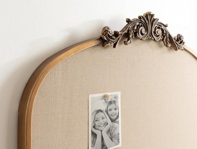 Kate and Laurel Arendahl Wide Decorative Arch Pinboard; 30 x 24; Gold; Framed - Image 5