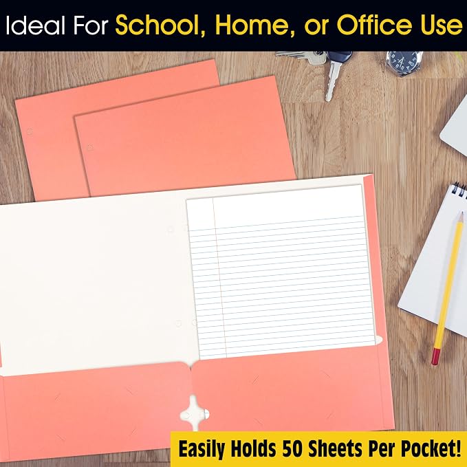 2 Pocket Portfolio Folders, 25 Pack, Trendy Cool Colors, Fits Letter Size Paper - Image 5