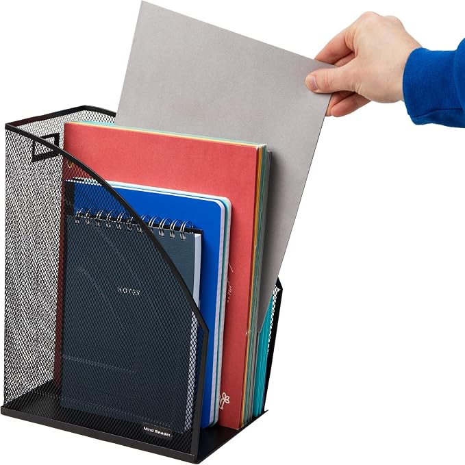 Mind Reader Vertical File Storage, Desktop Organizer, Metal Mesh, 6.25" L x 10" - Image 5