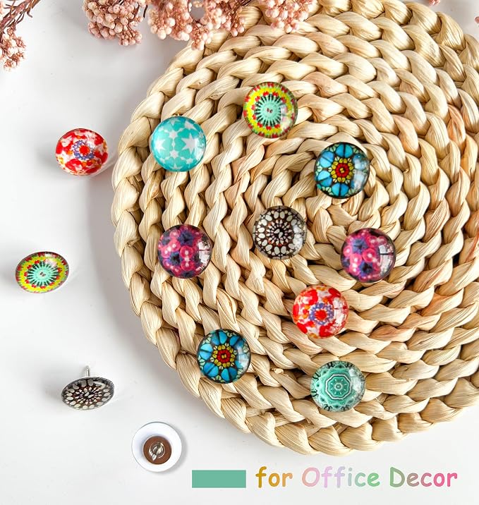 Push Pins, Thumb Tacks for Bulletin Board, Glass Decorative Pins and Tacks - Image 3