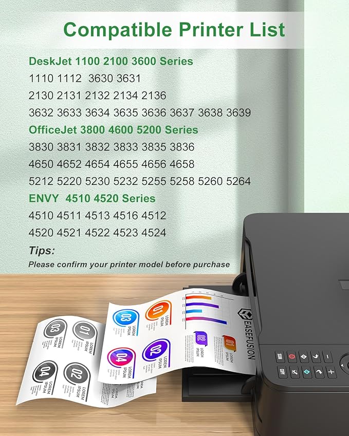 63XL Ink Cartridges Black and Color Remanufactured Replacement for HP Ink 63 63XL HP63XL HP63 Combo Pack Work for Envy 4520 4512 OfficeJet 3830 4650 5255 5258 4655 DeskJet 3630 2130 Printer-DeskLoop Office