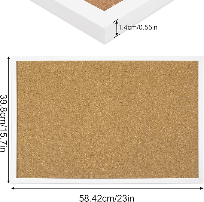 FEBSNOW Cork Board Bulletin Board 23 x 15.7 Inches - Image 2