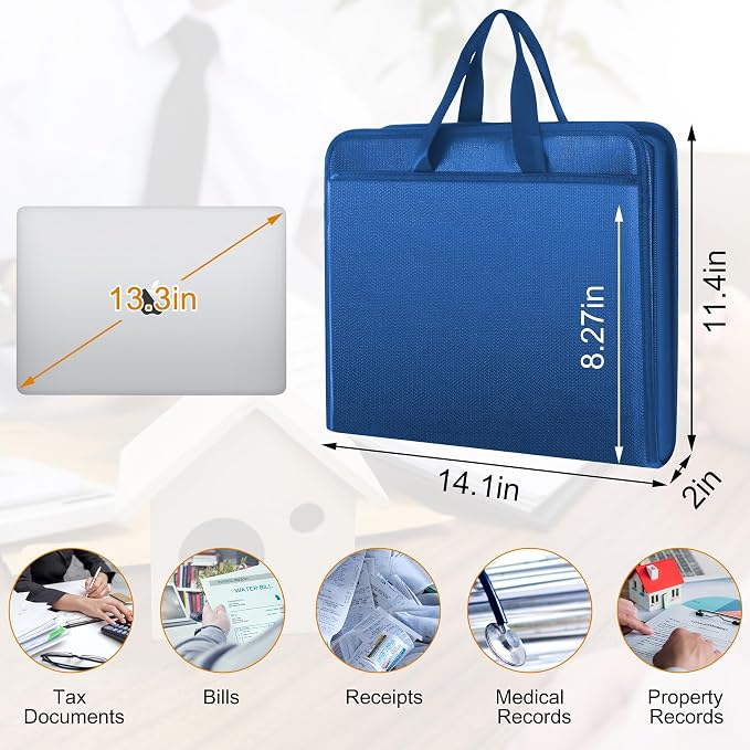 onvvippiv File Organizer Fireproof Expanding Accordion File Folder | Document - Image 5