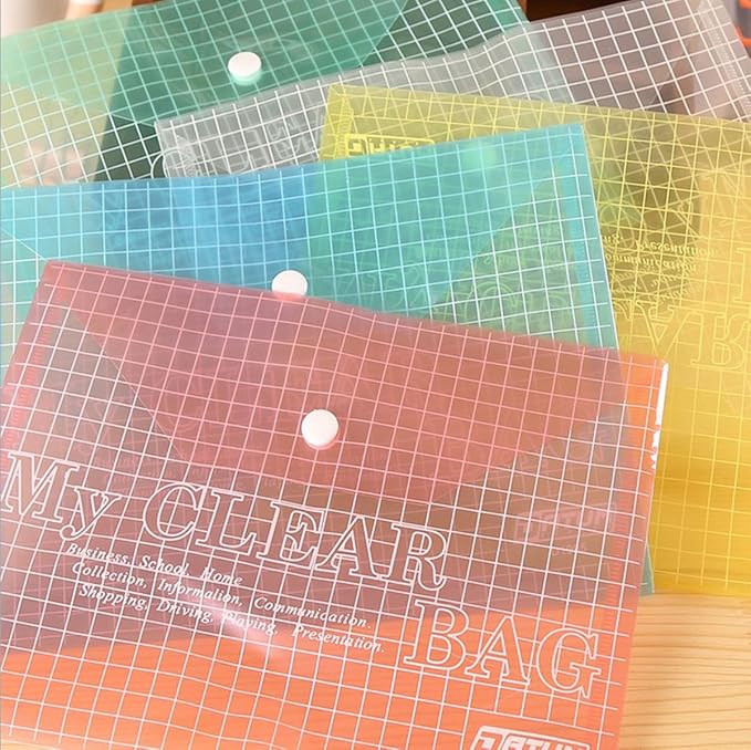 BIGEBO 10 PCS Plastic Folders for File, Transparent My Clear Bag, Office - Image 8
