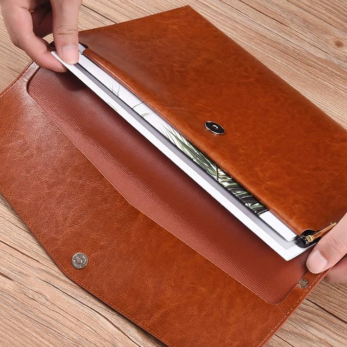 PU Leather A4 File Folder Document Holder Envelope Folder Case - Image 5