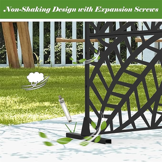 NicBex Room Divider 1 Panel Room Dividers with Leaf Pattern Design Partition Room Dividers and Metal Privacy Screens Wall Divider for Outdoor, Room Separation,48.31" W x 15.75" D x 70.75" H, Black-DeskLoop Office