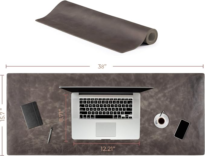 Node Leather Calfskin Leather Desk Pad – Executive Office Desk Mat - Image 6