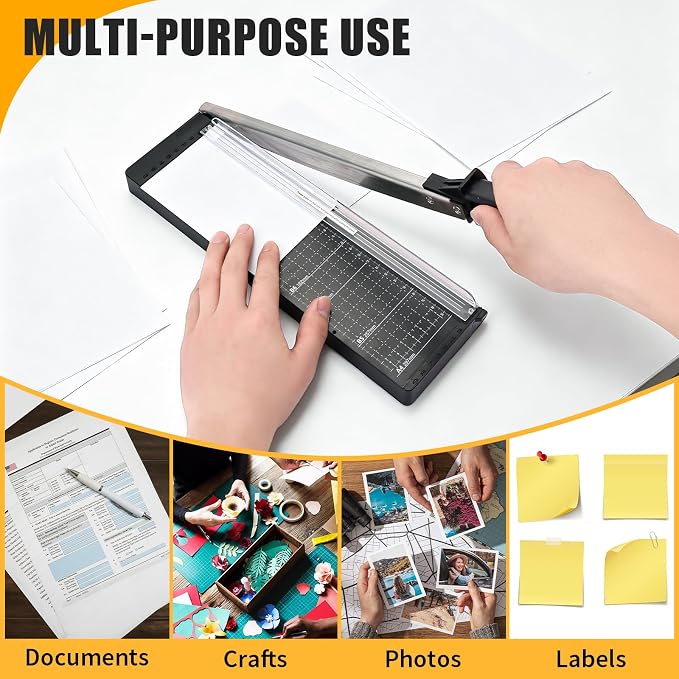 12“ Paper Cutter, 8 Sheet Capacity, Heavy Duty Paper Cutter - Image 4