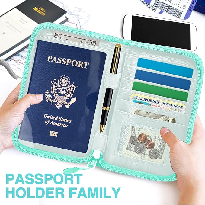 Passport Holder for Travel, Women Rfid Blocking Passport Wallet, Travel - Image 6