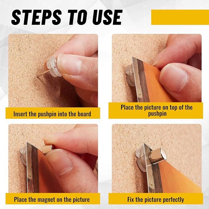 Outus 20 Sets Magnetic Push Pin Magnet Thumb Tack Poster Hanger Thumb Tacks - Image 3