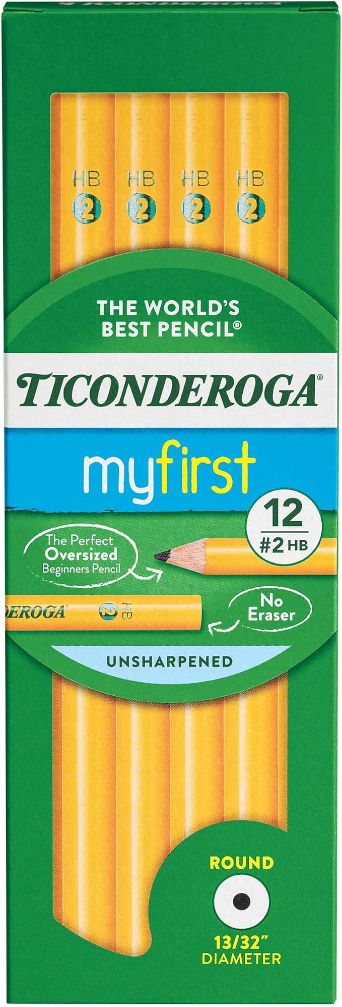 Ticonderoga Beginner Wood-Cased Pencils, 2 HB Soft by Ticonderoga