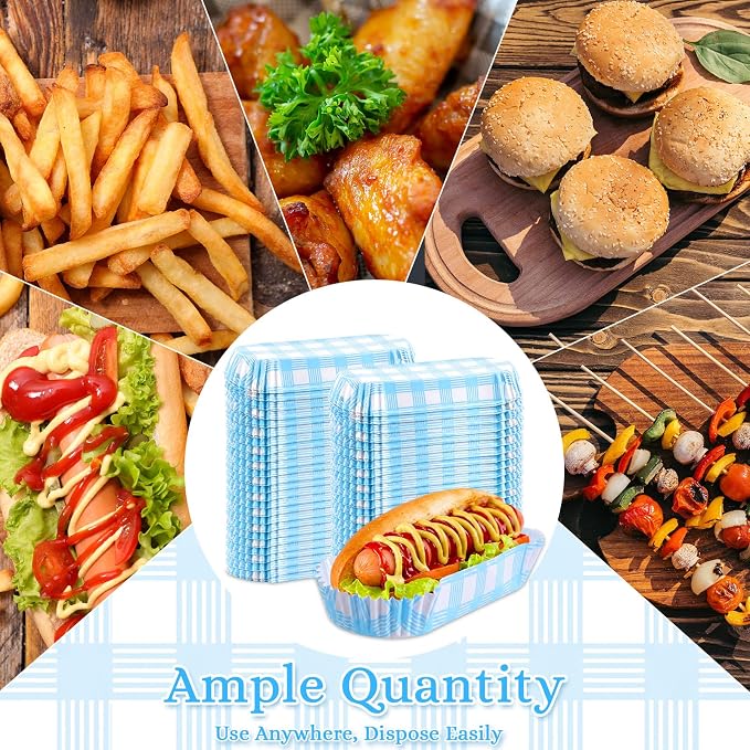 Yinkin 300 Pcs Paper Hot Dog Trays Valentine's Day 6 Inch Food Trays Concession - Image 4