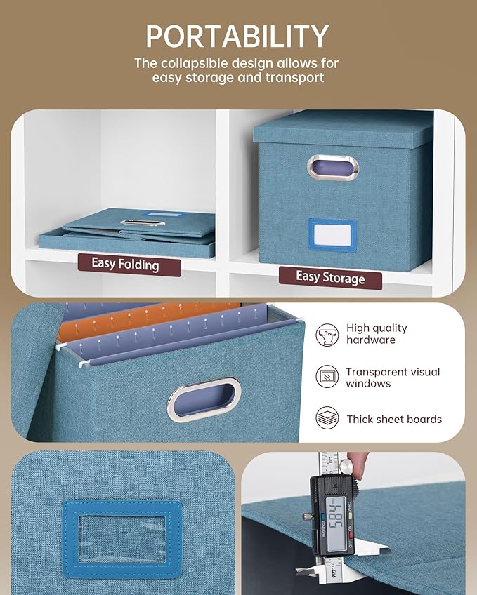 Oterri 4 Pack File Storage Organizer, Document Organizer, Portable File Box - Image 2