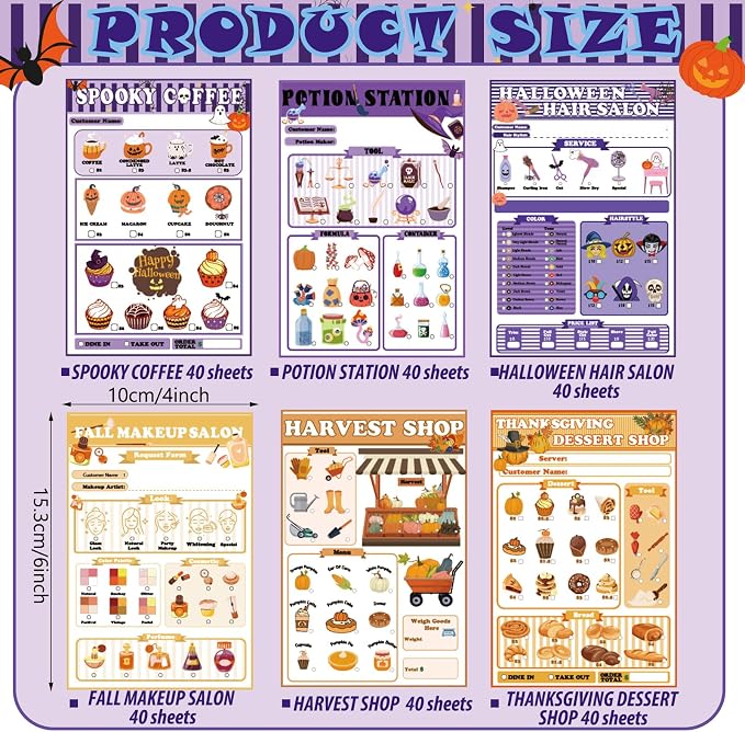 Eaasty Kids Pretend Play Notepads 4 x 6 Inch Pads - Image 3