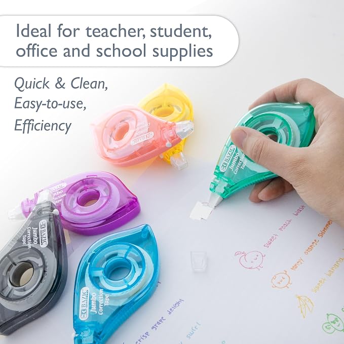 BAZIC Products Correction Tape, Two-Way Applicator, 5mm x 394 in, 6-Set | jumbo - Image 3