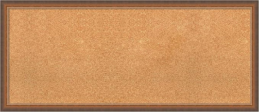 Amanti Art Natural Cork Board for Wall, 18x42 Vision Board with Bronze Frame, Large Corkboard Office Decor for Home Organization, Modern Corkboard Pinboard to Display Items for Home Organization in-DeskLoop Office