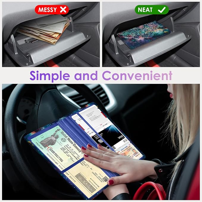 Car Registration and Insurance Holder，Colour Patterns Men Women Car License - Image 5