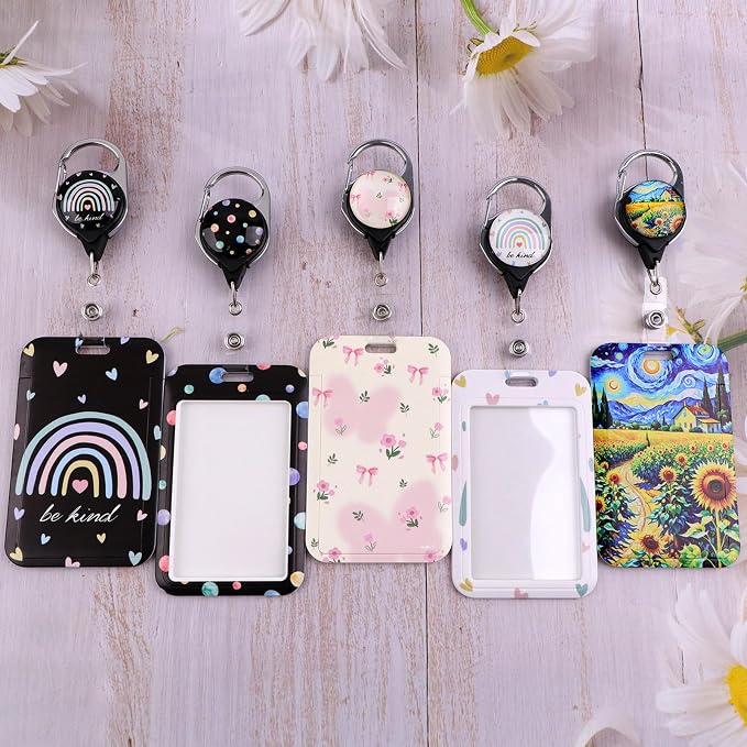 Cute Rainbow Be Kind ID Badge Holder Love Heart Preppy School Work Heavy Duty - Image 2