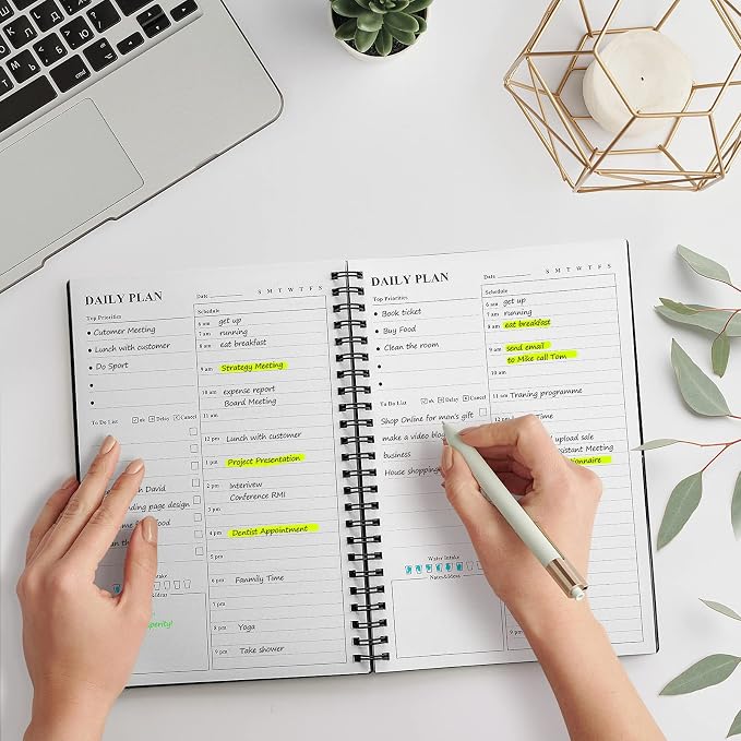 Daily Planner Undated, Asten To Do List Notebook Hourly Schedules Spiral - Image 6