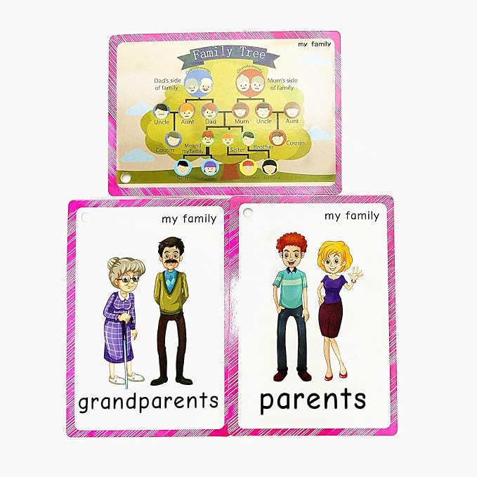 Family Tree flashcards for Toddlers| English Learning Cards for Kindergarten - Image 4