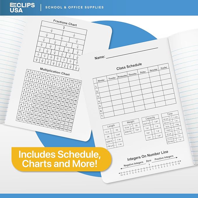 E-CLIPS USA Composition Notebook College Ruled Marble Composition Notebooks - Image 3