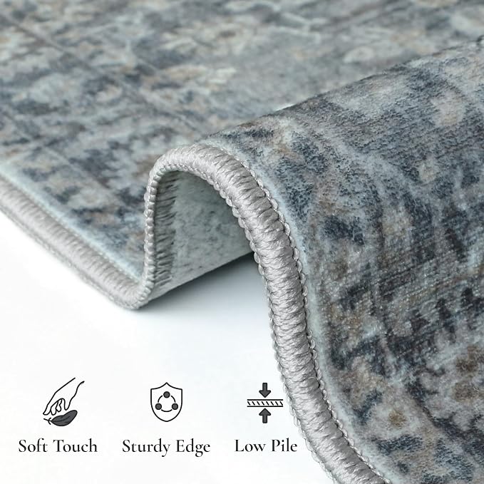 GENIMO 8x10 Area Rugs for Living Room, Machine Washable Non Slip Vintage Rugs - Image 7