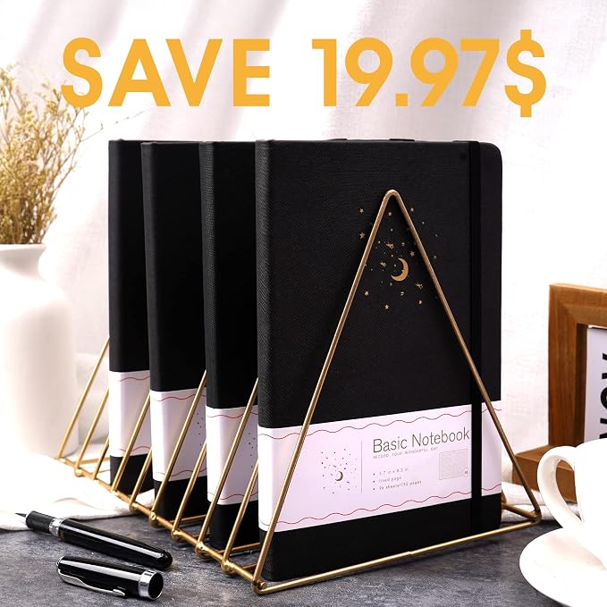 CAGIE 4 Pack Lined Journal Notebooks - Image 4