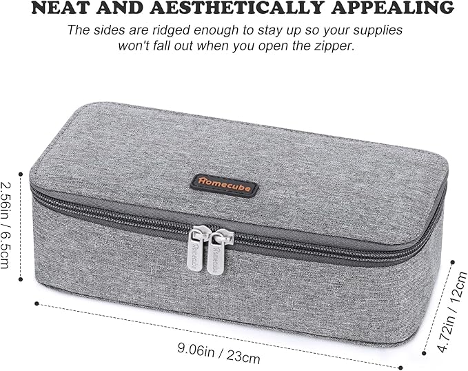 Homecube Pencil Case Capacious Pen Pencil Holder Box Makeup Pens Pouch Oxford Cloth Bag Large Storage Stationery Organizer with Zipper for School & Office - Gray-DeskLoop Office