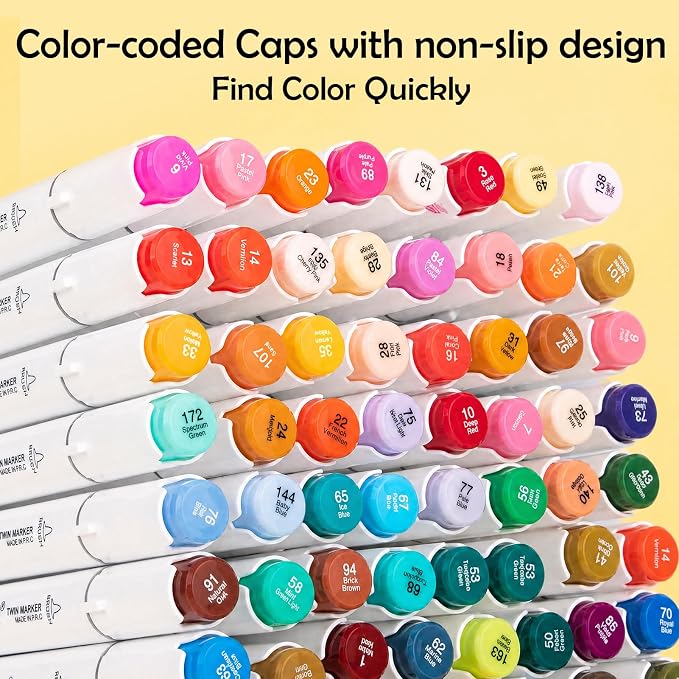 WELLOKB Alcohol Markers Brush and Chisel Tip - Image 6