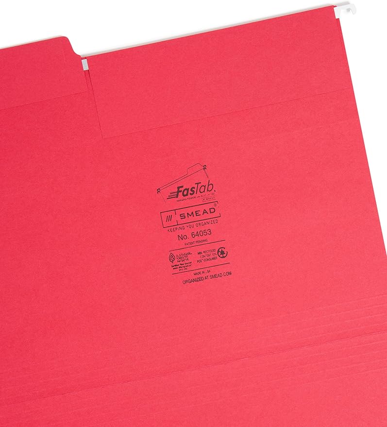 Smead FasTab Hanging File Folder, 1/3-Cut Built-in Tab, Letter Size - Image 3
