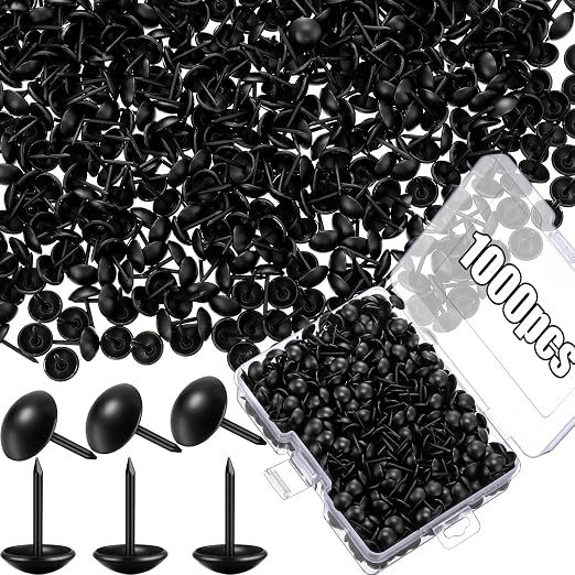 Outus 1000 Pcs Black Upholstery Tacks 7/16 Inch Decorative Furniture Tacks by Outus