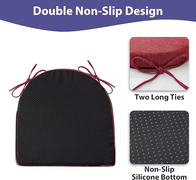 IPYNBAP Chair Cushions for Dining Chairs, Kitchen Chair Cushions, Non Slip - Image 4