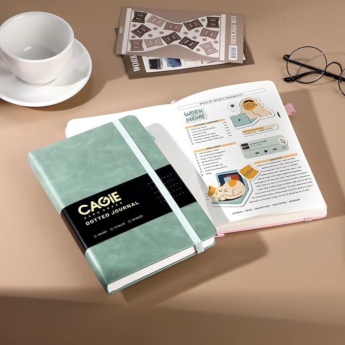 CAGIE Bullet Dotted Journal Notebook 320 Pages 100 GSM Paper Hardcover B5 Dot - Image 2