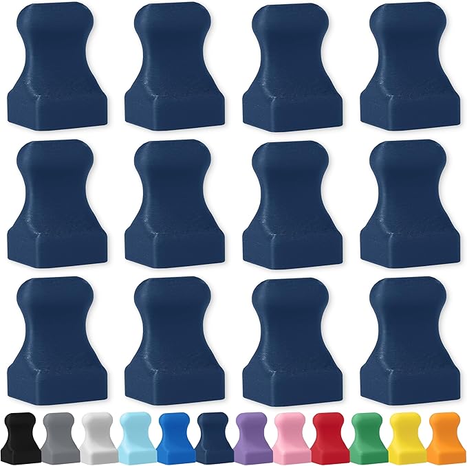 Glassboard Studio MiniPawn Magnet - Strong Neodymium Rare Earth Magnets for Fridge, Whiteboard, Locker & Magnetic Glassboards - Ideal for Crafting & Office Use - Strong Fridge Magnets (Navy Blue, 12)-DeskLoop Office