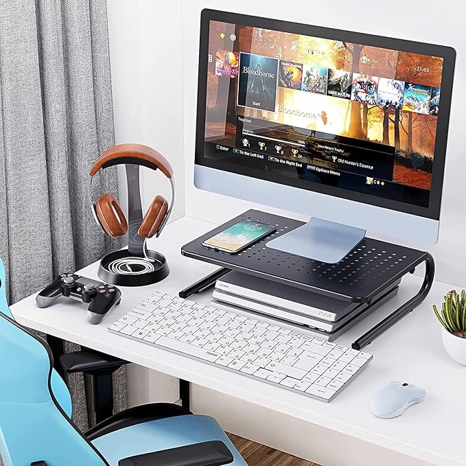 HUANUO Monitor Riser for Desk, Desk Organizer, Laptop Shelf w/Vented for Screen - Image 6