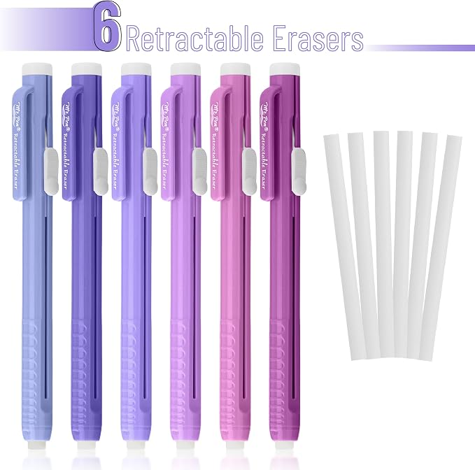 Mr. Pen- Retractable Mechanical Eraser Pens, 6 Pack, Twilight Colors | - Image 2