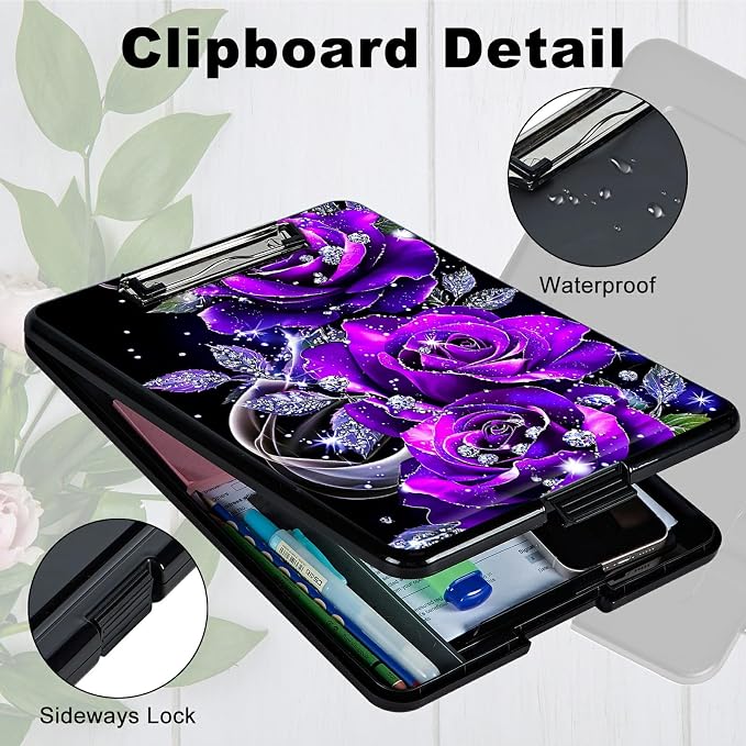 Purple Rose 01 A4 Clipboard - Image 3
