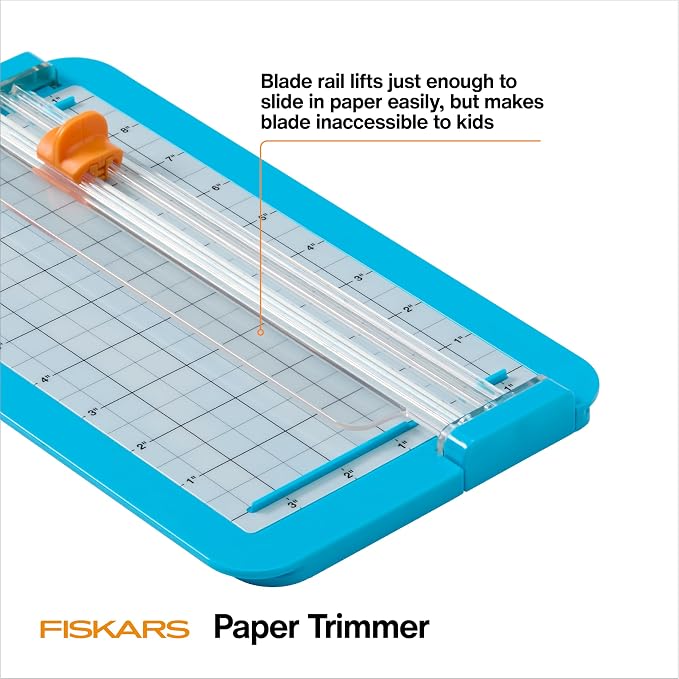 Fiskars Kids Junior Paper Trimmer – Turquoise Safe and Easy Paper Cutter - Image 10