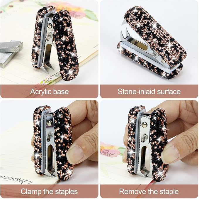 MultiBey Acrylic Staples Remover, Handmade Rhinestone Crystal Staple Removal - Image 4