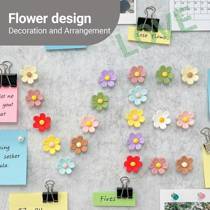 50pcs - 10 Colors Flower Push Pins Cute Thumb Tacks - Image 5