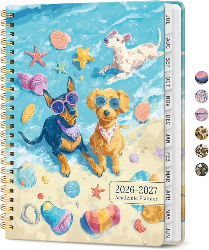 Planner 2026–2027, Academic Monthly Weekly Spiral Calendar, July 2026 – June by Taja