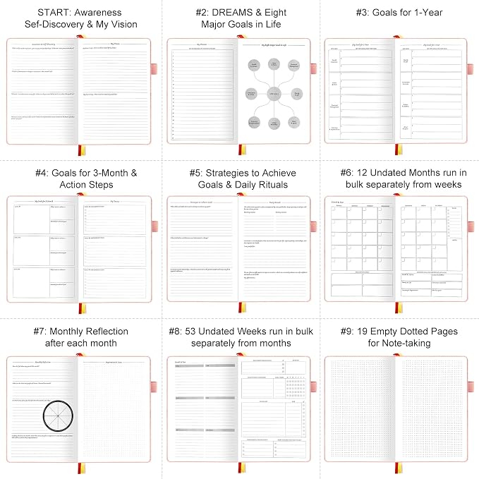 Undated Luxurious Weekly & Monthly Planner to Increase Productivity Hit Your - Image 5