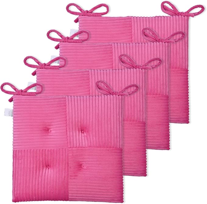 Office Stacking Chair Cushions 4 Pack, Corduroy High Density Foam Kitchen Seat by Zalvox