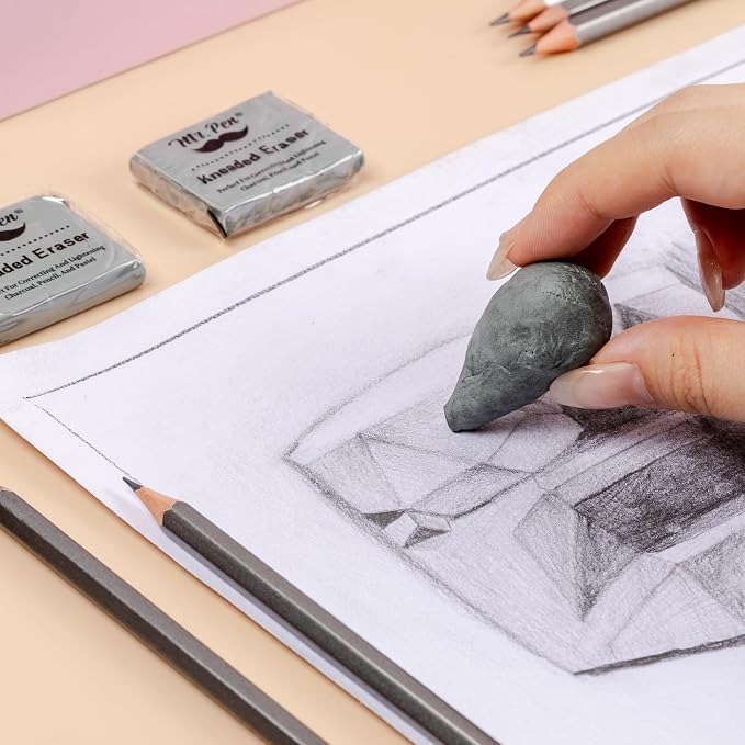 Mr. Pen- Kneaded Erasers, 1.44" x 1.36", 3 Pack, Graphite & Pastel Drawing - Image 6