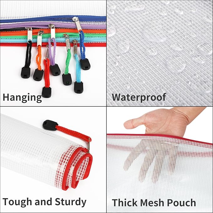 EOOUT 24pcs Mesh Zipper Pouch Bags, - Image 3