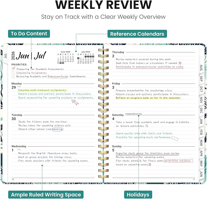 Planner 2026-2027, Hardcover Monthly and Weekly Academic Planner July 2026 - Image 3