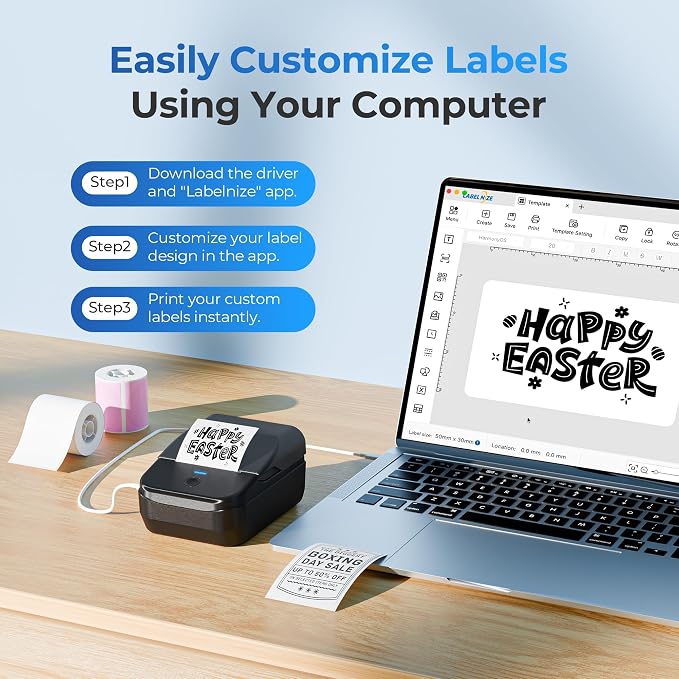 PM240 Label Maker Machine with 3 Tapes, Safety Label Makers, Set 1 - Image 9