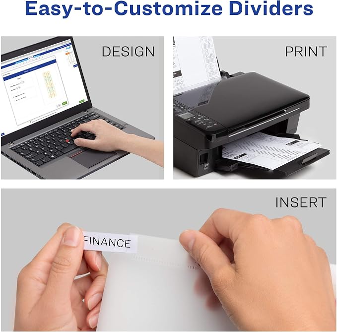 Avery Dividers for 3 Ring Binders, 5 Tab Plastic Binder Dividers, Insertable - Image 4