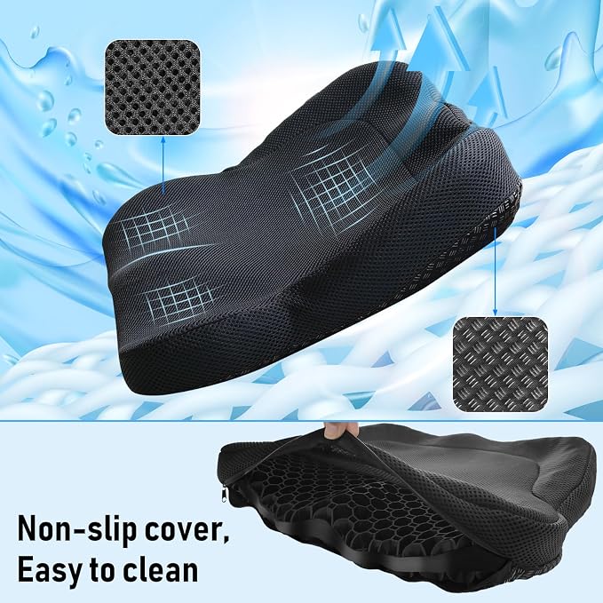 Cooling Gel Seat Cushion, Thickened Big Breathable Honeycomb Design Absorbs - Image 4